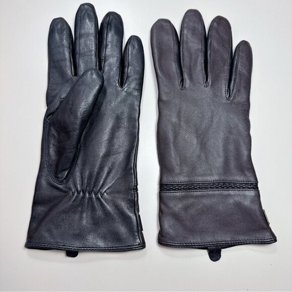 Auclair Womens Size 8 Leather Black Light Weight Driving Gloves - Picture 7 of 11